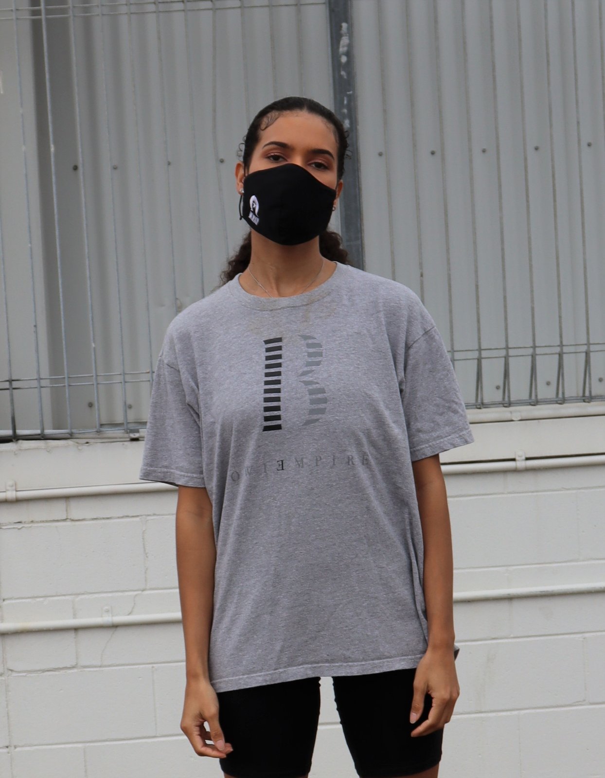 Bowie Logo T- Shirt - Grey Marle